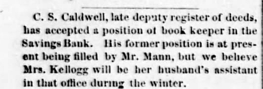 Mrs Kellogg Assists 10.8.1874 Wichita Eagle