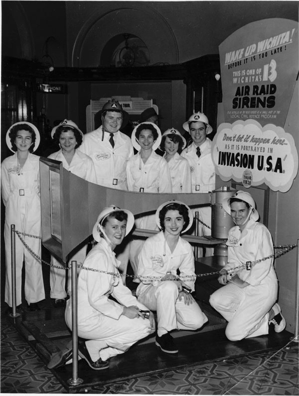 Thunderbolt display with Civil Defense Volunteers at the Orpheum debut of the movie &quot;INVASION USA&quot;